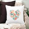 Perna Decorativa Patrata Love Flowers, 40x40 cm, Alba, Mata, Husa Detasabila, Burduf 17 40x40 cm