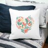 Perna Decorativa Patrata Love Flowers, 40x40 cm, Alba, Mata, Husa Detasabila, Burduf 18 Alba