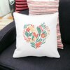 Perna Decorativa Patrata Love Flowers, 40x40 cm, Alba, Mata, Husa Detasabila, Burduf 19 Mata