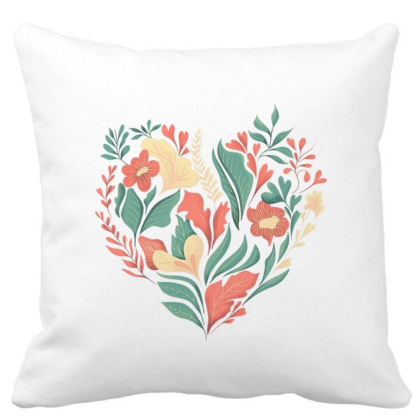 Perna Decorativa Patrata Love Flowers, 40x40 cm, Alba, Mata, Husa Detasabila, Burduf 11 Perna Decorativa Patrata Love Flowers