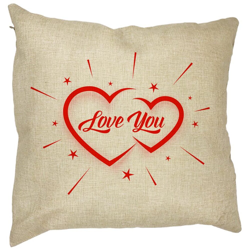 Perna Decorativa Patrata Love You, 40x40 cm, Husa Detasabila, Burduf 11 Perna Decorativa Patrata Love You