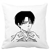 Perna Decorativa Patrata Love You Levi, 40x40 cm, Alba, Mata, Husa Detasabila, Burduf 13 Perna Decorativa Patrata Love You Levi