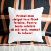 Perna Decorativa Patrata Mama Te Iubesc 2,40x40 cm, Alba, Mata, Husa Detasabila, Burduf 18 Alba