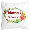 Perna Decorativa Patrata Mama Te Iubesc, 40x40 cm, Alba, Mata, Husa Detasabila, Burduf 19 Perna Decorativa Patrata Mama Te Iubesc