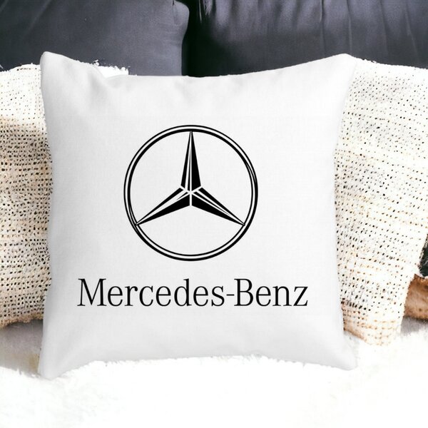 Perna Decorativa Patrata Mercedes, 40x40 cm, Alba, Mata, Husa Detasabila, Burduf 13 Alba