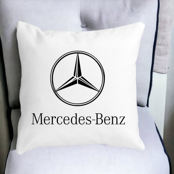 Perna Decorativa Patrata Mercedes, 40x40 cm, Alba, Mata, Husa Detasabila, Burduf 15 Husa Detasabila