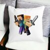 Perna Decorativa Patrata Minecraft, 40x40 cm, Alba, Mata, Husa Detasabila, Burduf 18 Alba