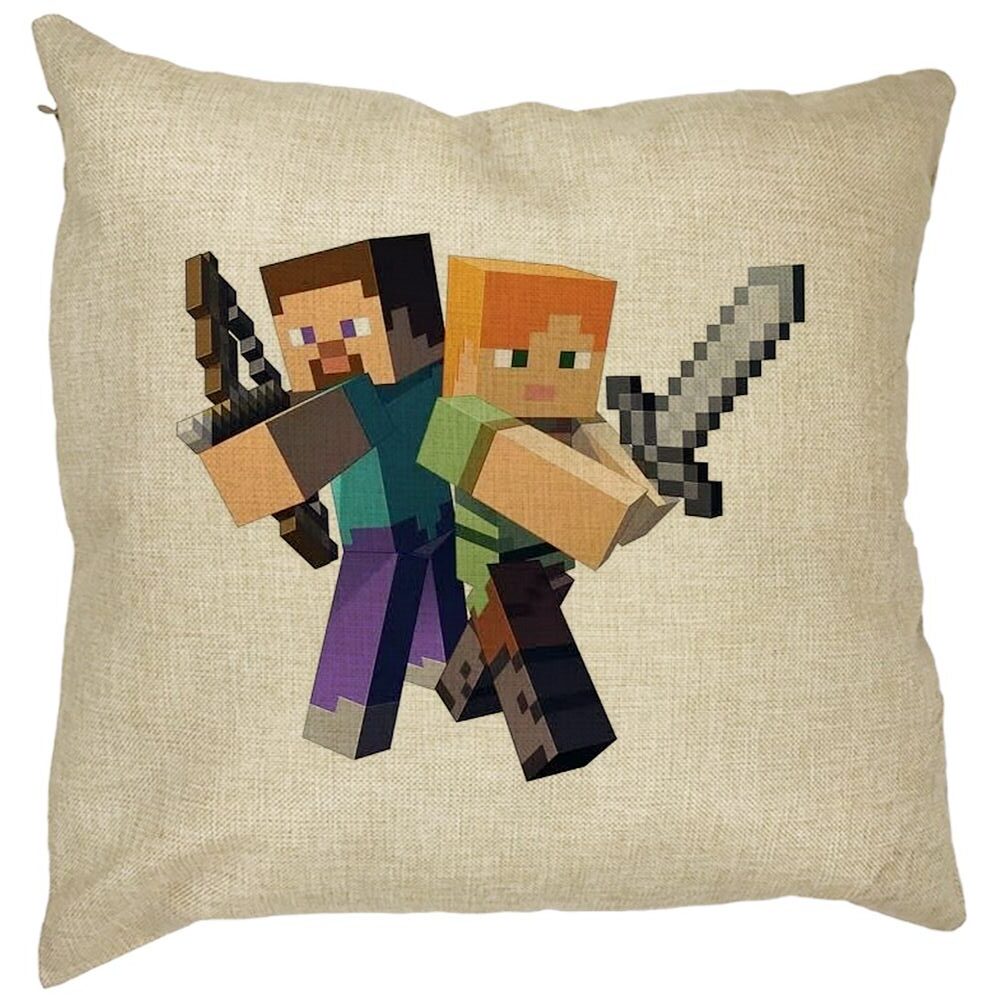 Perna Decorativa Patrata Minecraft, 40x40 cm, Husa Detasabila, Burduf 7 Perna Decorativa Patrata Minecraft