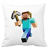 Perna Decorativa Patrata Minecraft Mining Steve, 40x40 cm, Alba, Mata, Husa Detasabila, Burduf 16 Perna Decorativa Patrata Minecraft Mining Steve