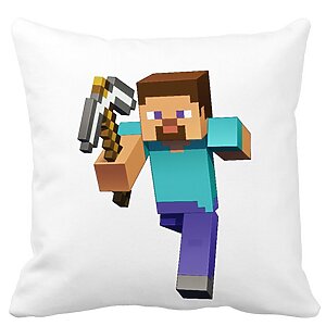 Perna Decorativa Patrata Minecraft Mining Steve 8bit