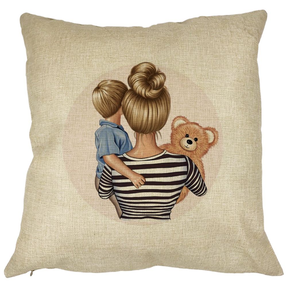 Perna Decorativa Patrata Mommy's Boy, 40x40 cm, Husa Detasabila, Burduf 11 Perna Decorativa Patrata Mommy's Boy
