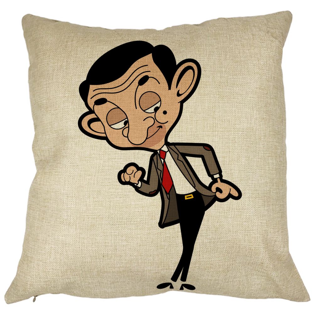 Perna Decorativa Patrata Mr Bean, 40x40 cm, Husa Detasabila, Burduf 11 Perna Decorativa Patrata Mr Bean