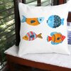Perna Decorativa Patrata Multicolor Pesti, 40x40 cm, Alba, Mata, Husa Detasabila, Burduf 18 Alba