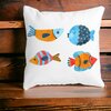 Perna Decorativa Patrata Multicolor Pesti, 40x40 cm, Alba, Mata, Husa Detasabila, Burduf 20 Husa Detasabila
