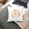 Perna Decorativa Patrata Mystic Eye, 40x40 cm, Alba, Mata, Husa Detasabila, Burduf 17 40x40 cm