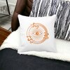 Perna Decorativa Patrata Mystic Eye, 40x40 cm, Alba, Mata, Husa Detasabila, Burduf 20 Husa Detasabila