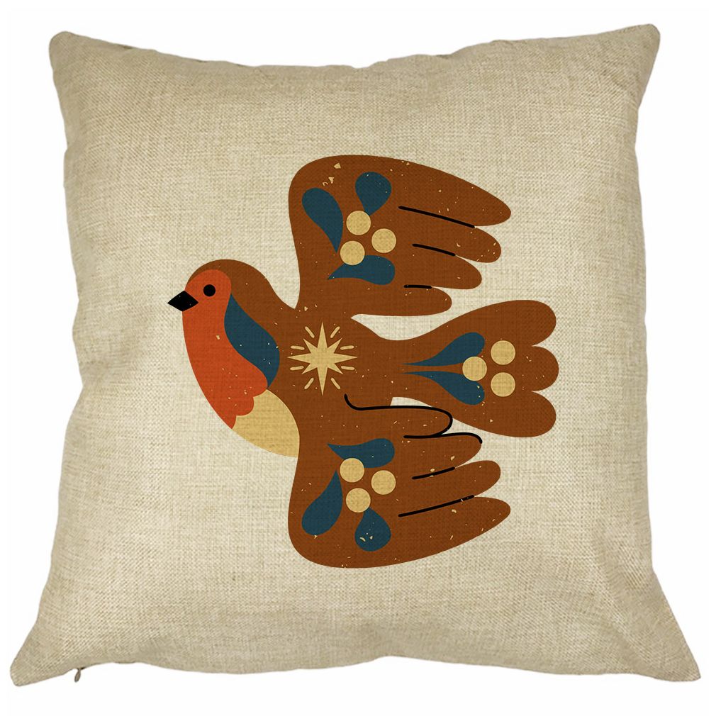 Perna Decorativa Patrata Pasare, 40x40 cm, Husa Detasabila, Burduf 17 Perna Decorativa Patrata Pasare