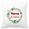Perna Decorativa Patrata Pentru Mama Te iubesc 2,40x40 cm, Alba, Mata, Husa Detasabila, Burduf 16 Perna Decorativa Patrata Pentru Mama Te iubesc 2