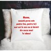 Perna Decorativa Patrata Pentru Mama Te iubesc 3,40x40 cm, Alba, Mata, Husa Detasabila, Burduf 20 Husa Detasabila