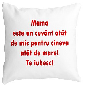 Perna Decorativa Patrata Pentru Mama Te iubesc