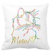 Perna Decorativa Patrata Pisica Meow, 40x40 cm, Alba, Mata, Husa Detasabila, Burduf 16 Perna Decorativa Patrata Pisica Meow