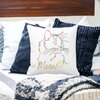 Perna Decorativa Patrata Pisica Meow, 40x40 cm, Alba, Mata, Husa Detasabila, Burduf 19 Mata