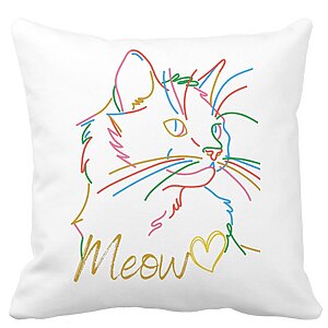 Perna Decorativa Patrata Pisica Meow