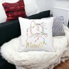 Perna Decorativa Patrata Pisica Meow, 40x40 cm, Alba, Mata, Husa Detasabila, Burduf 20 Husa Detasabila