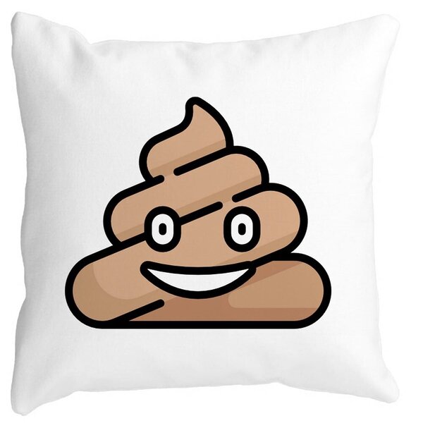 Perna Decorativa Patrata Poo Emoji, 40x40 cm, Alba, Mata, Husa Detasabila, Burduf 11 Perna Decorativa Patrata Poo Emoji