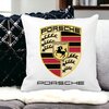 Perna Decorativa Patrata Porsche, 40x40 cm, Alba, Mata, Husa Detasabila, Burduf 17 40x40 cm