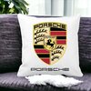 Perna Decorativa Patrata Porsche, 40x40 cm, Alba, Mata, Husa Detasabila, Burduf 19 Mata