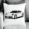Perna Decorativa Patrata Porsche 911,40x40 cm, Alba, Mata, Husa Detasabila, Burduf 17 40x40 cm