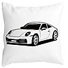 Perna Decorativa Patrata Porsche 911,40x40 cm, Alba, Mata, Husa Detasabila, Burduf 16 Perna Decorativa Patrata Porsche 911