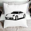 Perna Decorativa Patrata Porsche 911,40x40 cm, Alba, Mata, Husa Detasabila, Burduf 18 Alba