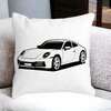 Perna Decorativa Patrata Porsche 911,40x40 cm, Alba, Mata, Husa Detasabila, Burduf 20 Husa Detasabila