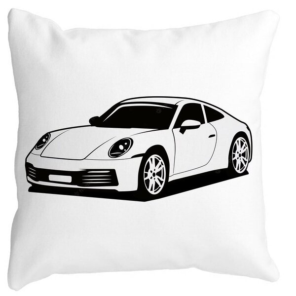 Perna Decorativa Patrata Porsche 911,40x40 cm, Alba, Mata, Husa Detasabila, Burduf 11 Perna Decorativa Patrata Porsche 911