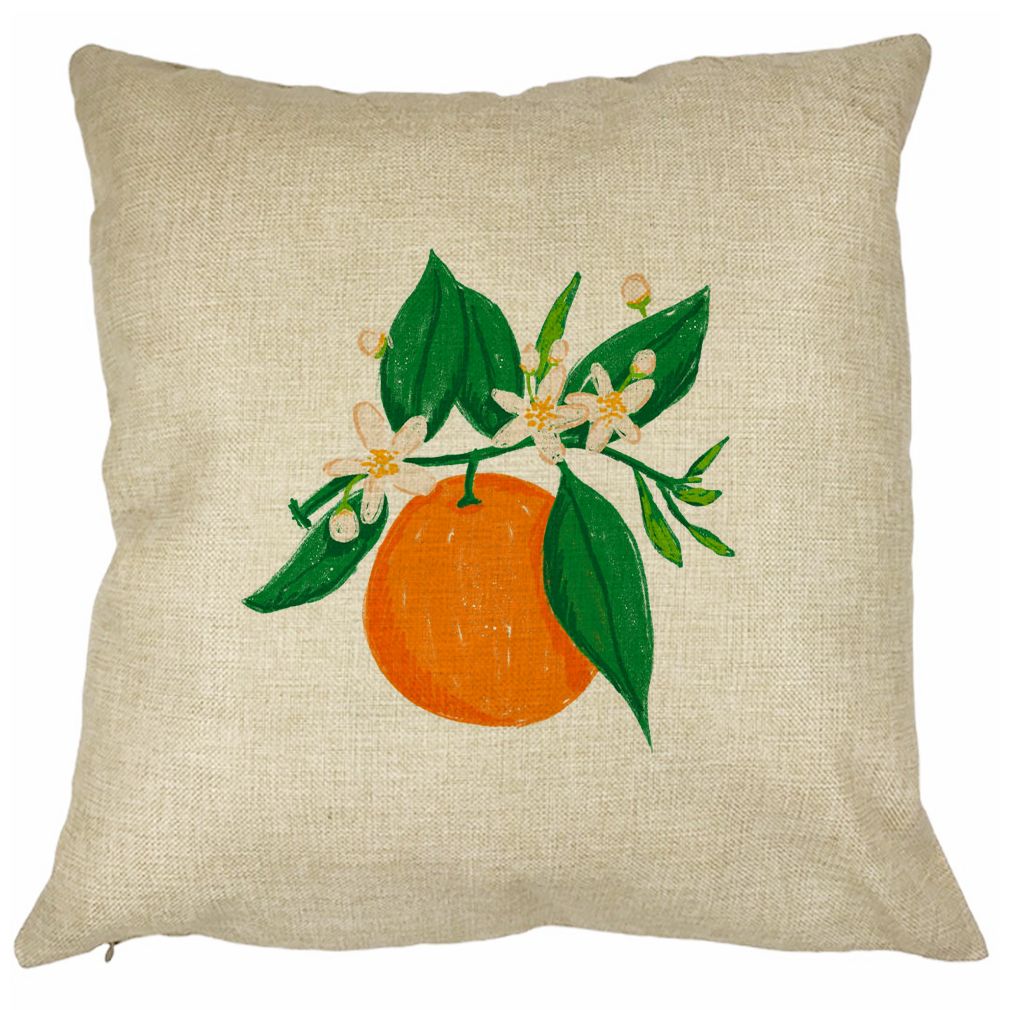 Perna Decorativa Patrata Portocala, 40x40 cm, Husa Detasabila, Burduf 21 Perna Decorativa Patrata Portocala