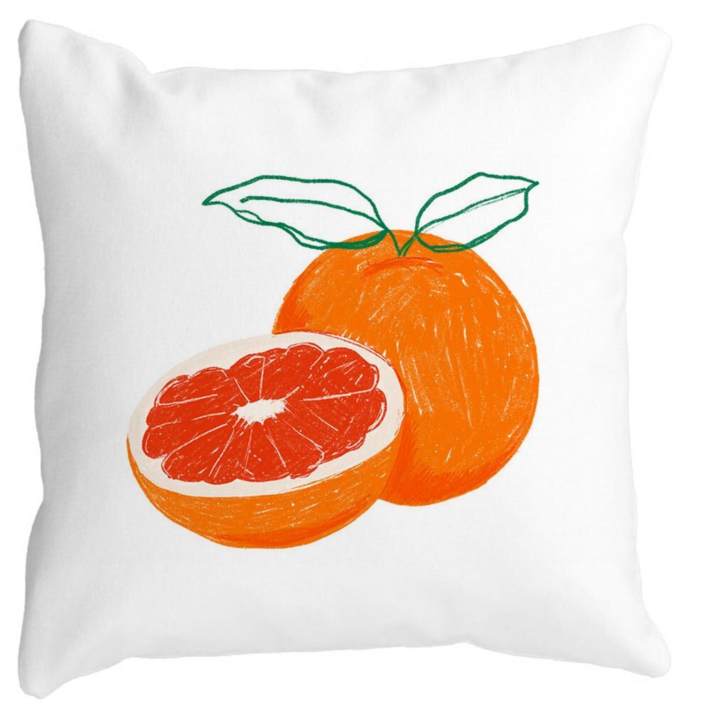 Perna Decorativa Patrata Portocale, 40x40 cm, Alba, Mata, Husa Detasabila, Burduf 11 Perna Decorativa Patrata Portocale