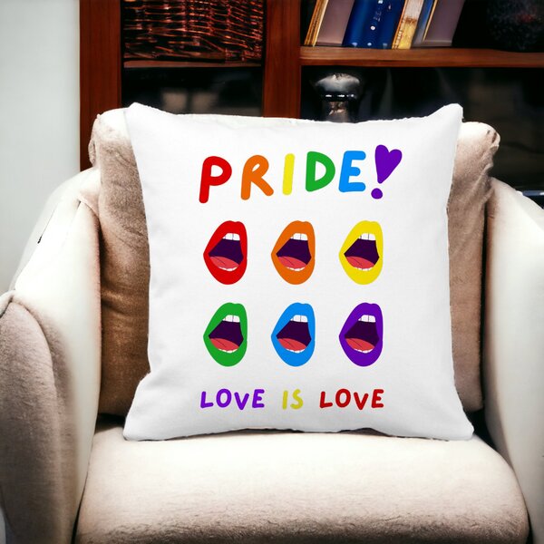 Perna Decorativa Patrata Pride, 40x40 cm, Alba, Mata, Husa Detasabila, Burduf 12 40x40 cm
