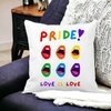 Perna Decorativa Patrata Pride, 40x40 cm, Alba, Mata, Husa Detasabila, Burduf 18 Alba