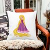Perna Decorativa Patrata Printesa Rochie Mov, 40x40 cm, Alba, Mata, Husa Detasabila, Burduf 17 40x40 cm
