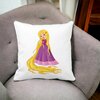 Perna Decorativa Patrata Printesa Rochie Mov, 40x40 cm, Alba, Mata, Husa Detasabila, Burduf 18 Alba