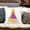 Perna Decorativa Patrata Printesa Rochie Mov, 40x40 cm, Alba, Mata, Husa Detasabila, Burduf 20 Husa Detasabila