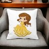Perna Decorativa Patrata Printesa cu Coroana, 40x40 cm, Alba, Mata, Husa Detasabila, Burduf 17 40x40 cm