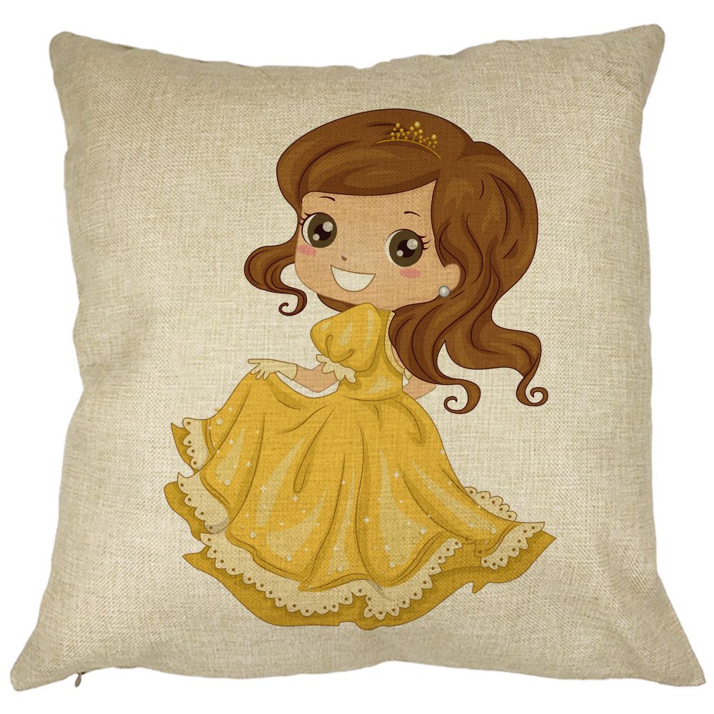 Perna Decorativa Patrata Printesa cu Coroana, 40x40 cm, Husa Detasabila, Burduf 11 Perna Decorativa Patrata Printesa cu Coroana