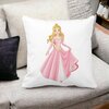 Perna Decorativa Patrata Printesa de Aur, 40x40 cm, Alba, Mata, Husa Detasabila, Burduf 18 Alba