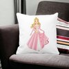 Perna Decorativa Patrata Printesa de Aur, 40x40 cm, Alba, Mata, Husa Detasabila, Burduf 20 Husa Detasabila