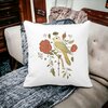 Perna Decorativa Patrata Retro Art, 40x40 cm, Alba, Mata, Husa Detasabila, Burduf 19 Mata