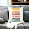 Perna Decorativa Patrata Retro Colors, 40x40 cm, Alba, Mata, Husa Detasabila, Burduf 19 Mata