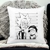 Perna Decorativa Patrata Rick and Morty, 40x40 cm, Alba, Mata, Husa Detasabila, Burduf 20 Husa Detasabila